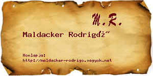 Maldacker Rodrigó névjegykártya